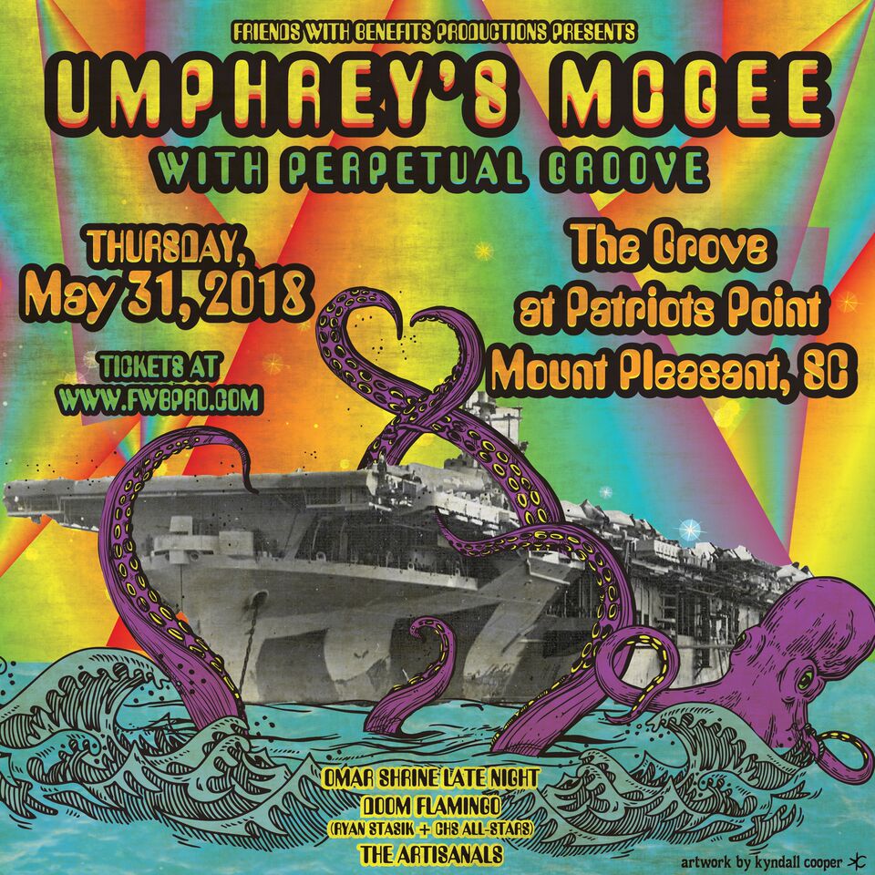 umphreysmcgee's tweet photo. JUST ANNOUNCED! 
We're excited to return to Charleston, SC w/ @GibblesArmy on 5/31! 
RT for your chance to win two tickets! 
Tickets &amp; info — https://t.co/1BMBXOFwra🦑

Early Bird / On Sale Friday March 2 at 10am ET! #FWBpro #umphreys #umxx https://t.co/f0UQy8Dqci