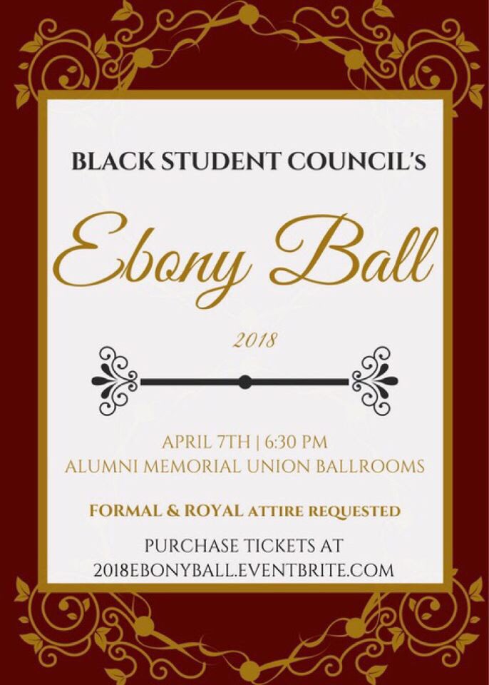 2018’s Ebony Ball is all about Black Royalty! Be sure to save the date and purchase your tickets through the event link in our bio. #EbonyBall2018 #BlackStudentCouncil