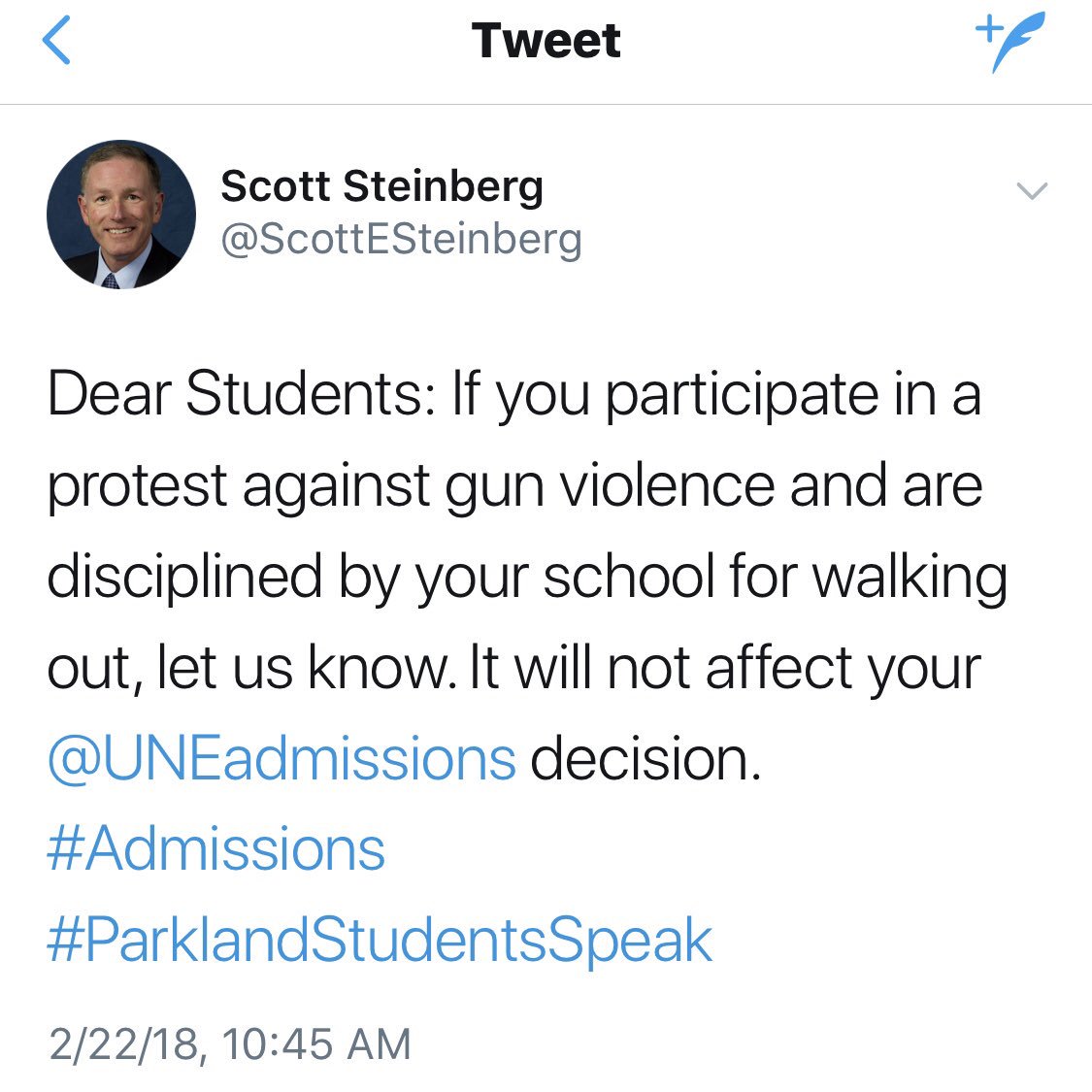 itsalyssacole's tweet photo. I’ve never been more proud to call these universities my alma maters for undergraduate and medical school. Just like that, they have ensured my donation for years to come. @UNEAdmissions @ScottESteinberg @UNE_OSTEOPATHIC @unetweets @UofNH #ParklandStudentsSpeak #MarchForOurLives https://t.co/1vzUhCoJRb