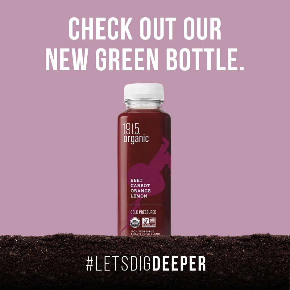 1915organic's tweet photo. And by green, we mean made with 25% less plastic. #LetsDigDeeper https://t.co/Rj7sV8IwvD