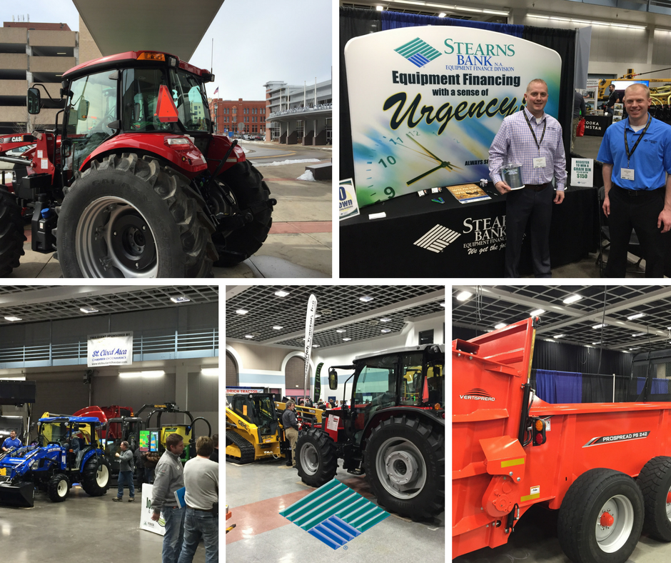 StearnsBank's tweet photo. Here are some pics from the Central MN Farm Show hosted by the @StCldAreaChamb at the @RiversEdgeCtr today through Thursday in downtown St. Cloud. Be sure to stop by Booth #B917 for a chance to win a grain bin full of $150. Our Chad Primus and Craig Kern can't wait to see you! https://t.co/skWtyCO46W