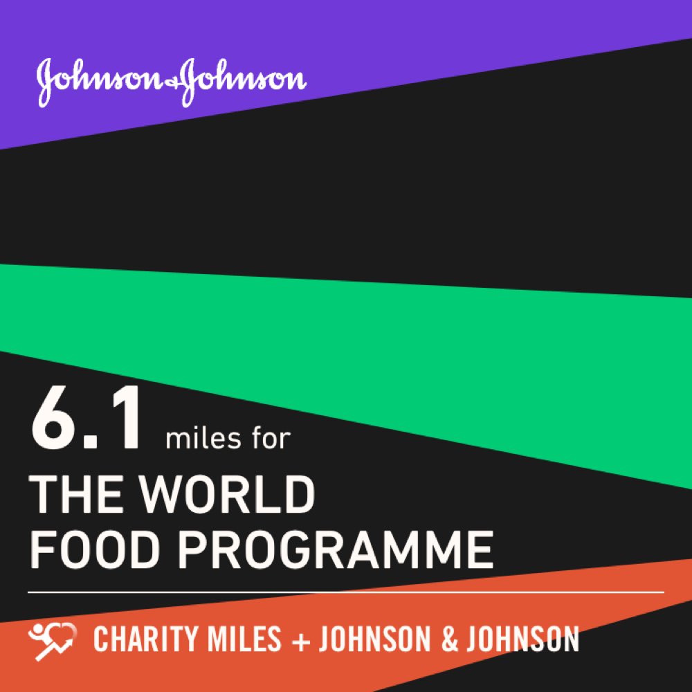 6.1 <a href="/CharityMiles/">Charity Miles</a> for <a href="/WFP/">World Food Programme</a>. Thanks to #JNJ &amp; @DonateAPhoto. #EveryMileMatters