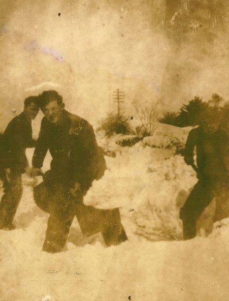 As Ireland braces for #BeastFromTheEast I thought I'd share this pic of my dear late Dad, shovelling #snow in #Wexford during the last big fall of 1947   #AncestryHour