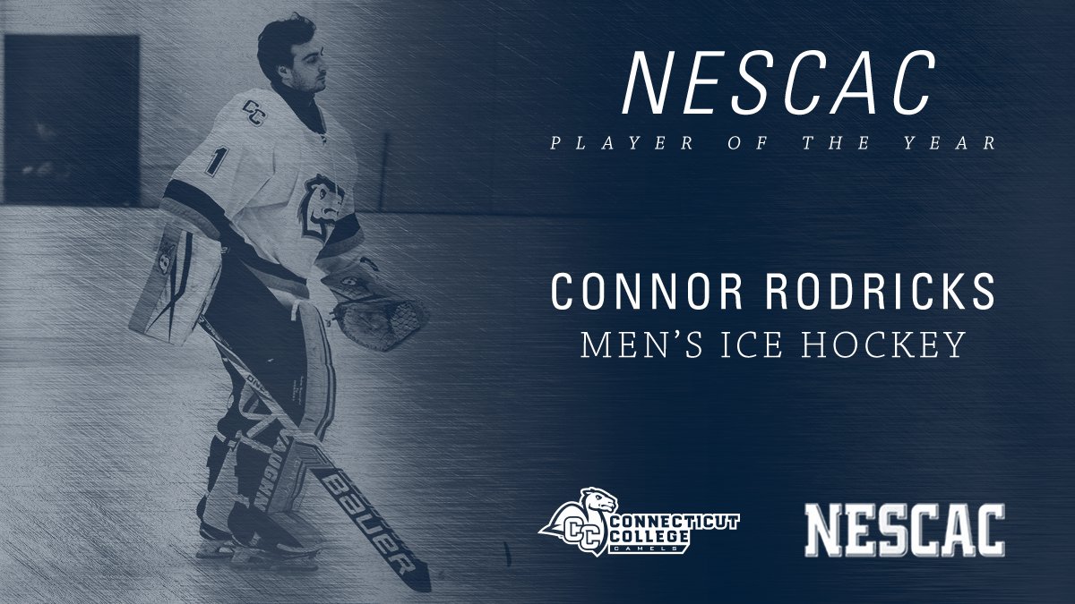 Finishing the 2017-18 season with a superb 620 saves made, .937 save percentage and a 2.16 goals against average, Connor Rodericks '20 has become the first player in <a href="/CCMIH/">心湊</a> history to be named <a href="/NESCAC/">NESCAC</a> Player of the Year. #CamelPride🐪🏒🏆