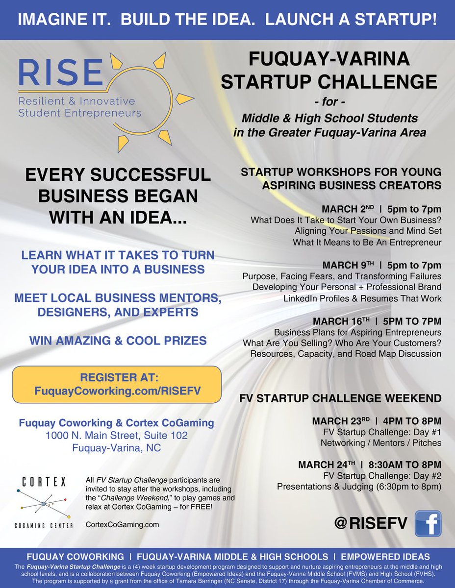 fvhscareers's tweet image. Students, interested in starting your own business. Imagine it - Build the idea - Launch a startup. @FuquayCoworking @FuquayVarinaHS @FuquayVarinaMS Come this FRI to get started.