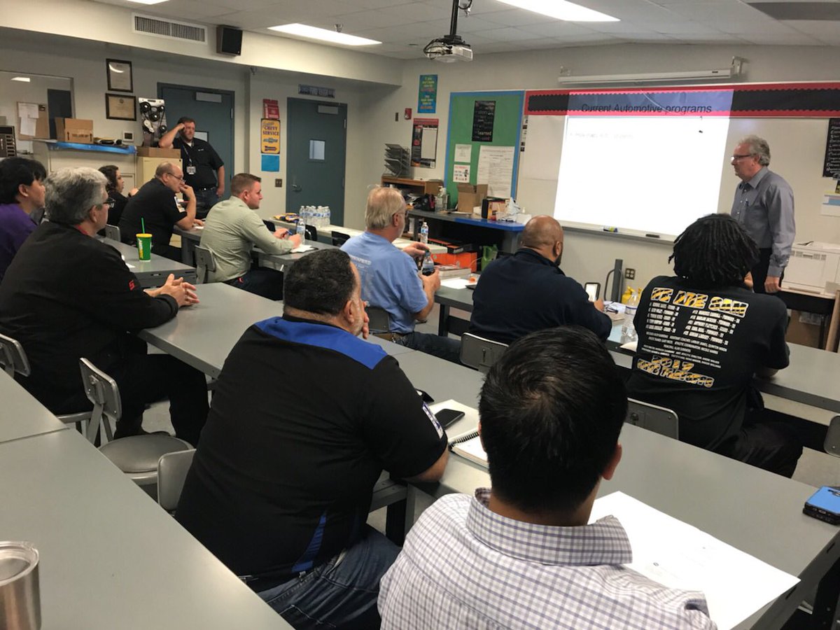 HISDCTE's tweet photo. Automotive teachers gathered today to learn more about #ASEcertification for students to enter the automotive industry after high school.
#CTE @texascte #Automotive #futureworkforce https://t.co/oZAja41wt2
