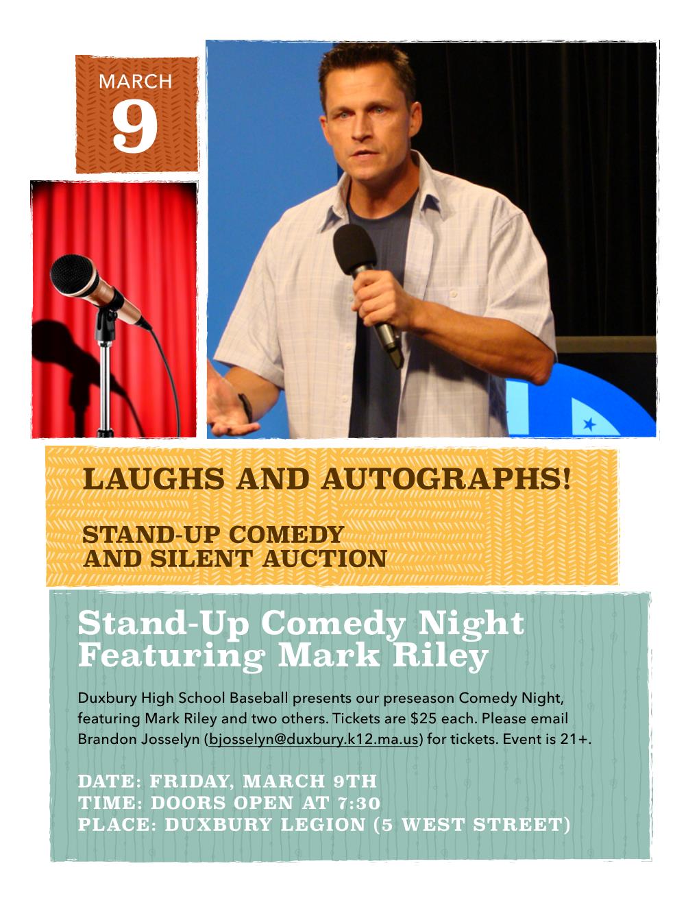 Duxbury Baseball On Twitter Dhs Baseball Comedy Night
