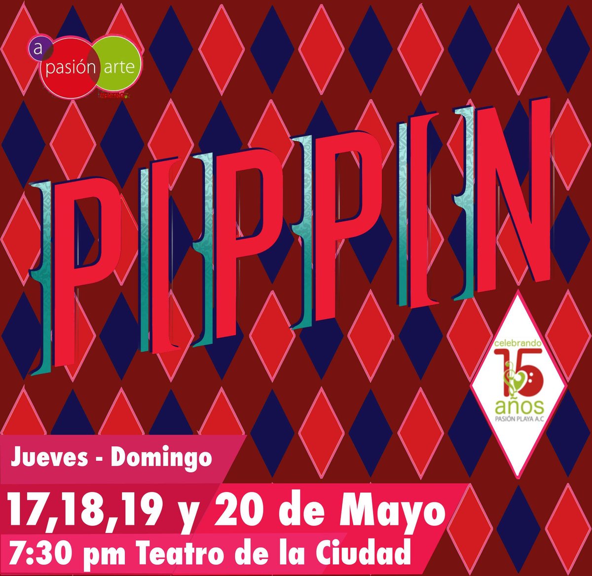 TwittPlaya's tweet photo. #Pippin 17 -20 Mayo 7:30pm en @TeatroPDC #PlayaDelCarmen @pasionplaya ya hay boletos en preventa https://t.co/QjXxfXQ1Bh