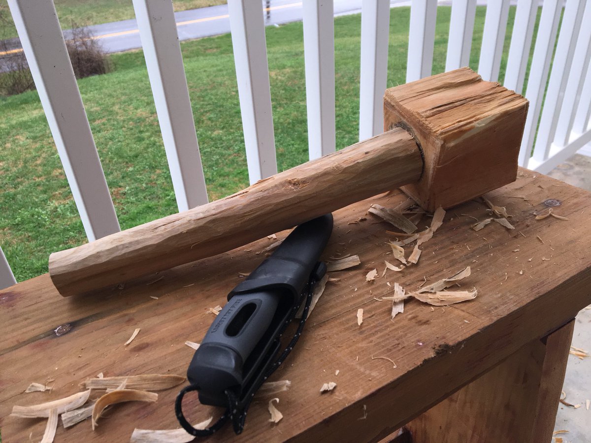 kyoutsider's tweet photo. Roughed out my first mallet this past weekend from a wild black cherry that had to come down. Going to use it to work on some green black walnut I cleared this winter. https://t.co/ZrvQfqdlIA