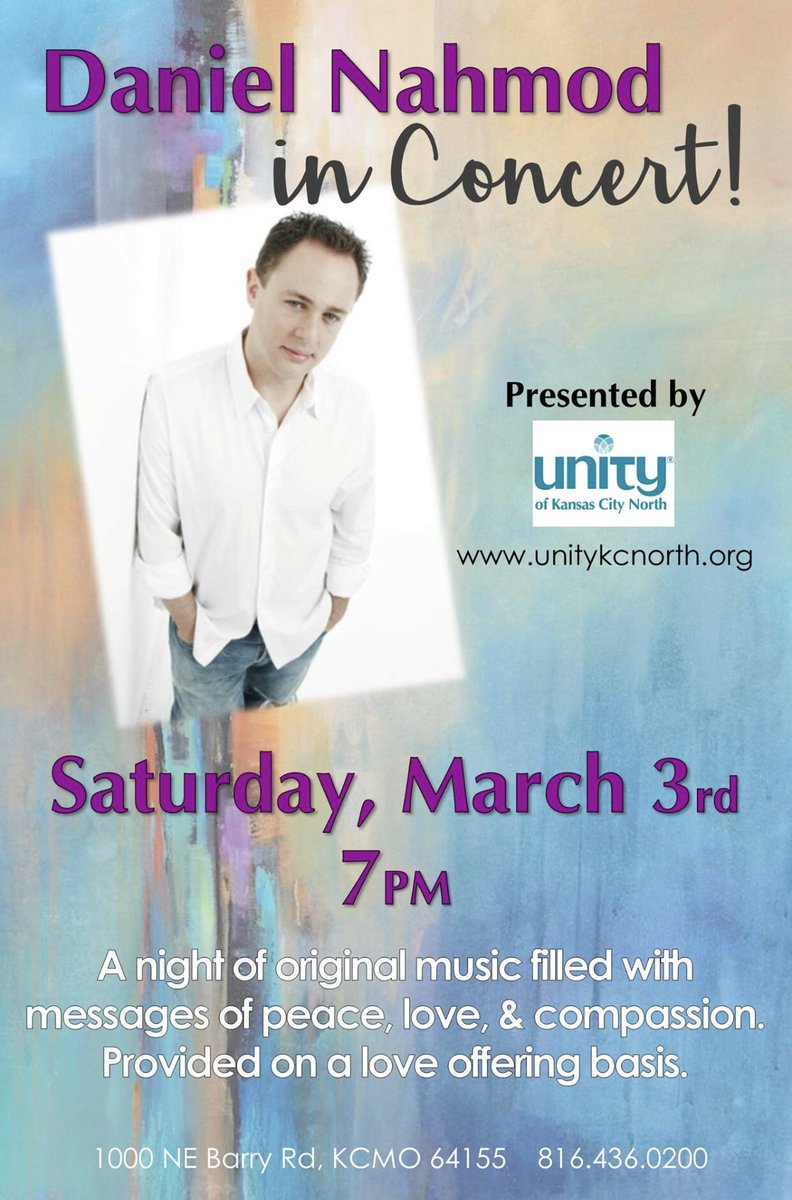 UnityKCNorth's tweet image. Join us this Saturday! facebook.com/events/3384139… #danielnahmod #concert #livemusic #musicministry