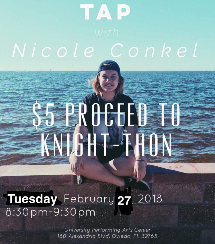 NicoleConkel's tweet photo. IM TEACHING A TAP CLASS TONIGHT AT 8:30!! No taps? Wear socks? Don’t tap? Just watch! #FTK https://t.co/lXlWwCqio1