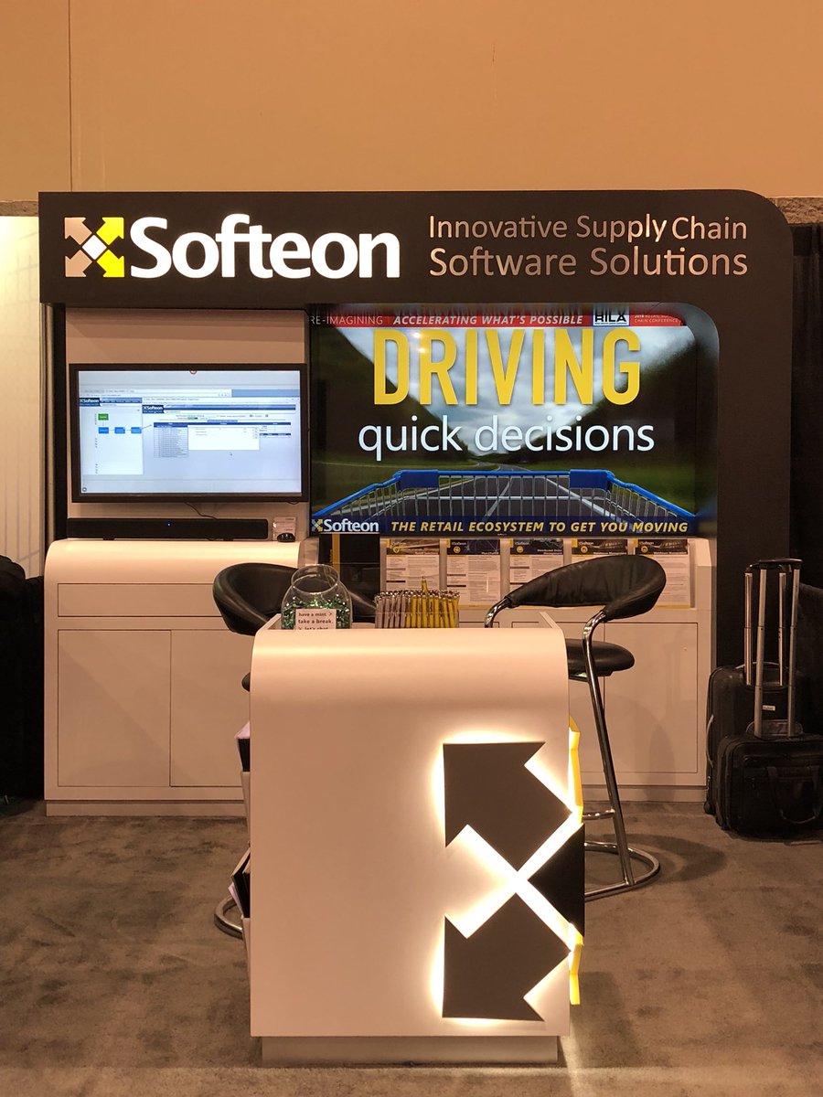 Softeon's tweet photo. come by booth #927 for a retail solution demo over cocktails @ 5pm 🍷🍻🤝 @RILASupplyChain #RILA2018 #RILASupplyChain https://t.co/t108n8Mekc