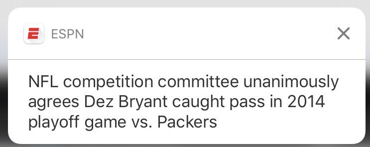 bstros11's tweet photo. After years of debate... it was in fact a catch!!! @DezBryant , we knew the whole time! https://t.co/SdjBR6IAza