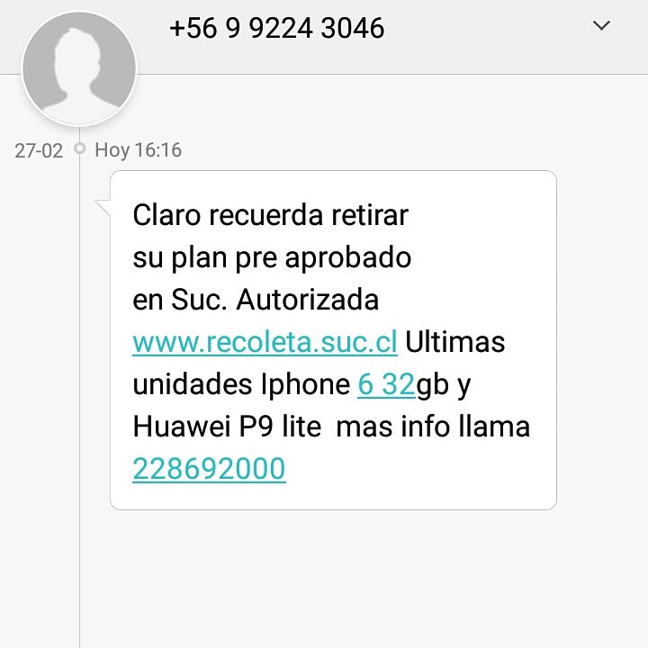 FELIPE_A_20's tweet photo. @clarochile_cl desesperados por captar clientes me molestan cada dos días con mensajes y llamadas parece que @womchile les quitó todos los clientes. https://t.co/6pcOKxkT5H