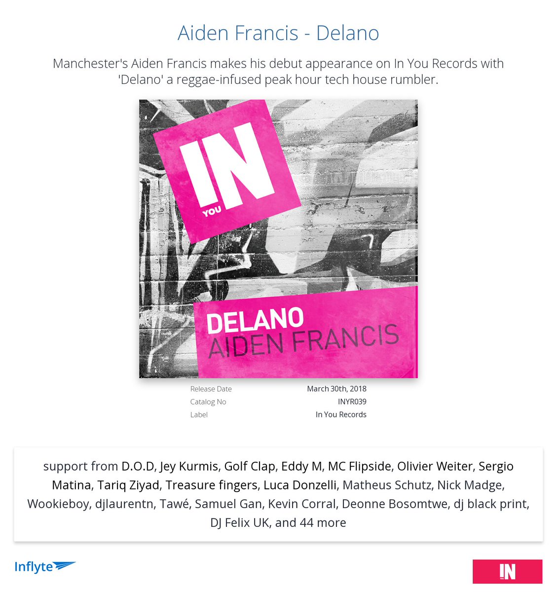 InYouRecords's tweet image. Cheers @DJSteveLawler for the review "Downloading for Steve Lawler, thanks !"
inflyteapp.com/r/a29pcq