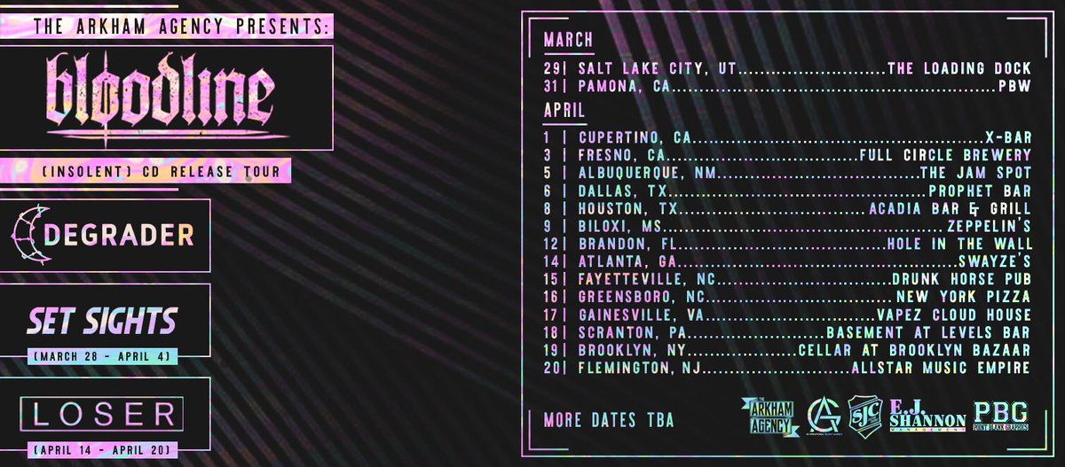 DEGRADER_MA's tweet photo. Coast to coast baby. Catch us on our first full U.S. tour with our friends in @BloodlineTX. More dates to be announced soon. @setsightsca and @LoserMIOfficial to appear on select dates. https://t.co/nicsXHGnl1