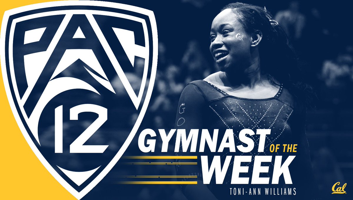 CalWGym's tweet photo. Congratulations to @_toniwilliams_ on winning Gymnast of the Week after a record 39.700 all-around performance in a historic win! 

#Pac12Gym

https://t.co/6lVExMJdzo https://t.co/b83UJlu0Hv