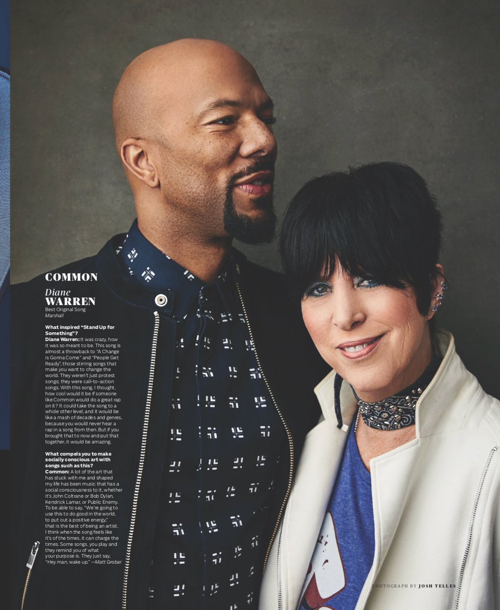 Some call us the “Odd Couple” because they view us on the surface.  But what unites us is the love for great music. The thing that unites us all is humanity!  Thank You <a href="/Diane_Warren/">Diane Warren</a> for collaborating with me not only to create music but to affect the 🌎!   #standupforsomething