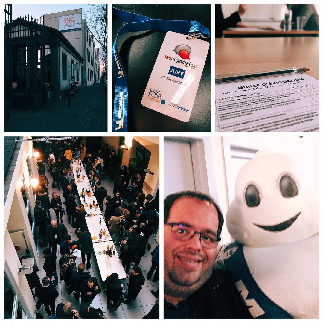 cedricdebacq's tweet photo. Aujourd’hui à eu lieu @lesnegociales à l’ESC Clermont-Ferrand, une journée en tant que jury pour la première fois. Top journée avec des échanges sympathiques avec les étudiants et les membres du jury. @ESCClermont @Michelin https://t.co/pjeuzEwEgV