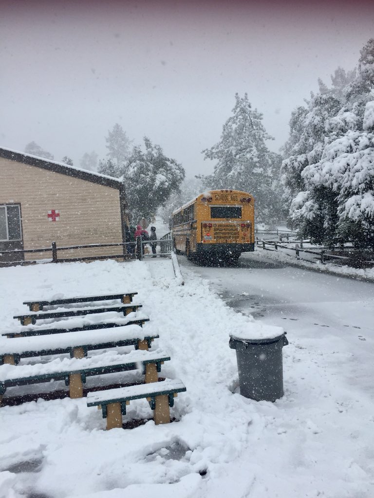 CVESD_SchoolBus's tweet photo. Successfully delivered some @CVVoyagers to #CampCuyamaca in 3 inches of snow! In all kinds of weather, our buses keep on rollin! #ThisIsHowCVESDRolls https://t.co/TbX6L3RnNI