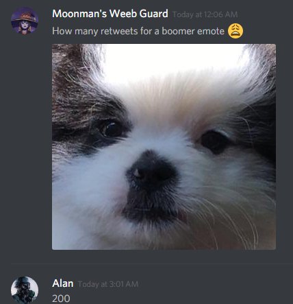 RyantheHamster's tweet photo. Okay. I need this, please retweet. We need a boomer emote in @JCbackfire's discord. Come on make me proud once more! https://t.co/9aGzBNhpQ7