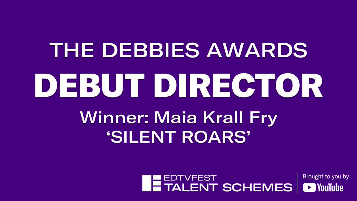 Presented by <a href="/PurpleGeko/">PurpleGeko</a>'s <a href="/VictorAdebodun/">Victor Adebodun</a>, the winner of Debut Director is @MaiaKrallFry for Silent Roars. #TheDebbies