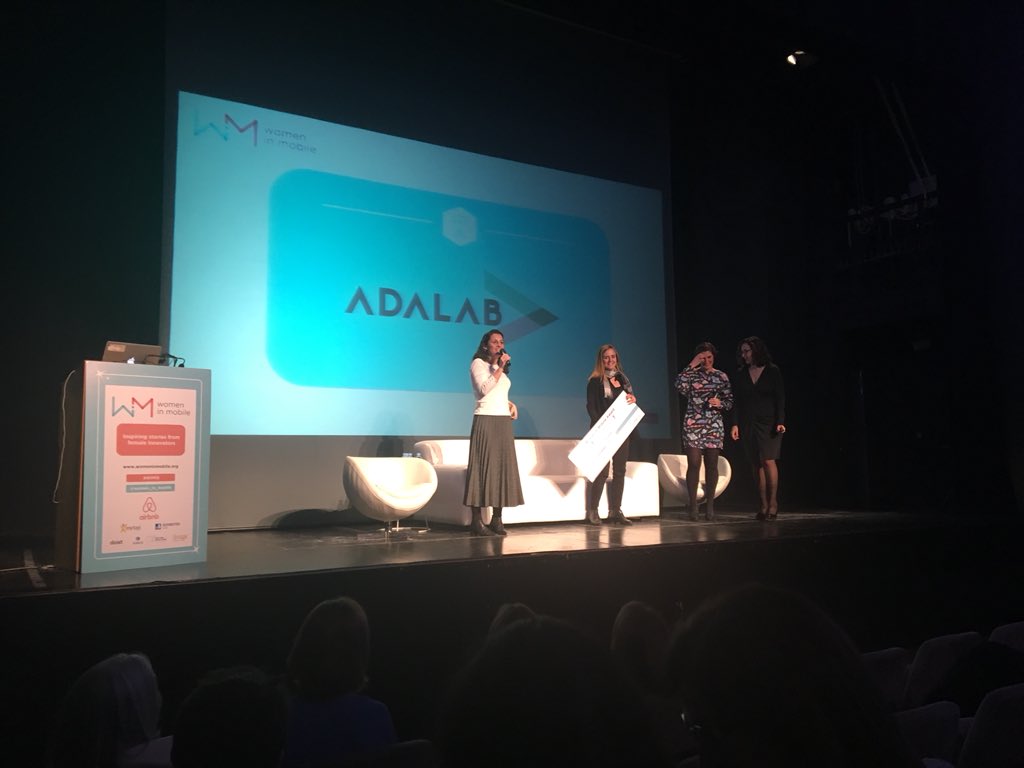 Women_in_Mobile's tweet photo. Por votación de la comunidad #WIM, la iniciativa ganadora de #WIMAward patrocinado por@airbnb es @AdaLab_Digital. Enhorabuena! https://t.co/s1e6X7TZwV