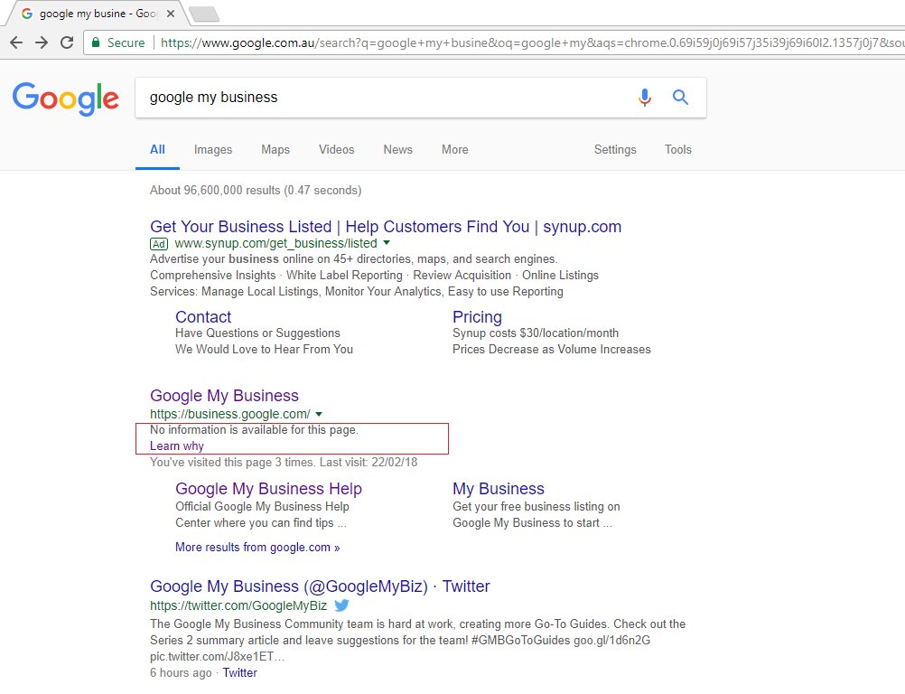 SERPnerd's tweet image. Even Google struggles with basic SEO sometimes. @GoogleMyBiz #SEO
