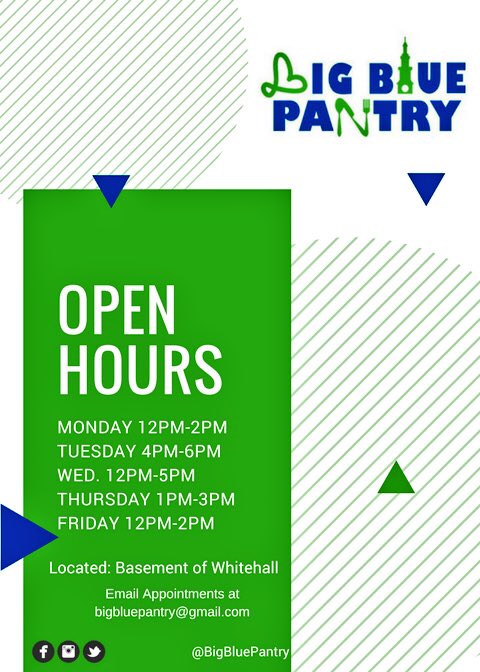 The Big Blue Pantry is in need of the following items. We will be accepting all donations during our open hours! #DoGoodStartHere 💙💛💚