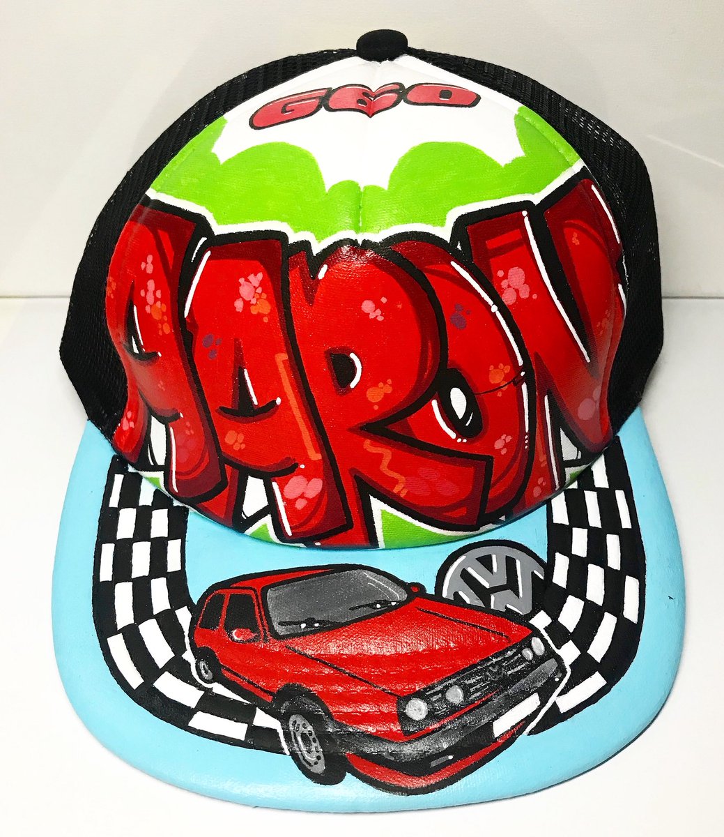CustomStation's tweet image. Pedido gorrita personalizada para Aaron! Para ver todos los pedidos actualizados seguirme en instagram! @custom.station 💖 #volkswagen #g60 #aaron #posca #art #graffiti #arte #streetart #sketch