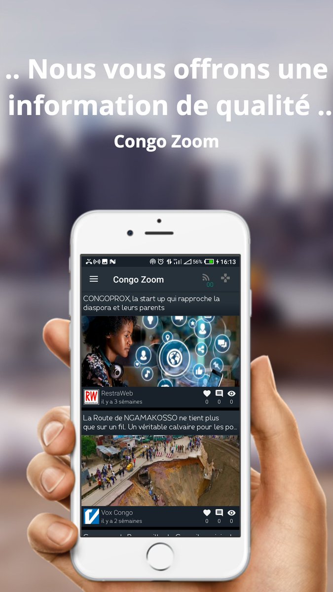 steve111MV's tweet photo. #App #CongoZoom (#Fr|#En) -> #Actualité #News #Debats #Tourisme #Histoire #Quiz...

#Made in #Congo | @ADIAC_LDB @voxcongo @Restraweboffic1...avec #Amour pr le #Monde
#ChezMoiAuCongo #Youth @FRANCE24 @RFIAfrique @jeune_afrique @PostesTelecomcg @TourismeGouvCg @AFRICA24TV #Team242 https://t.co/uP1cpZoBrM