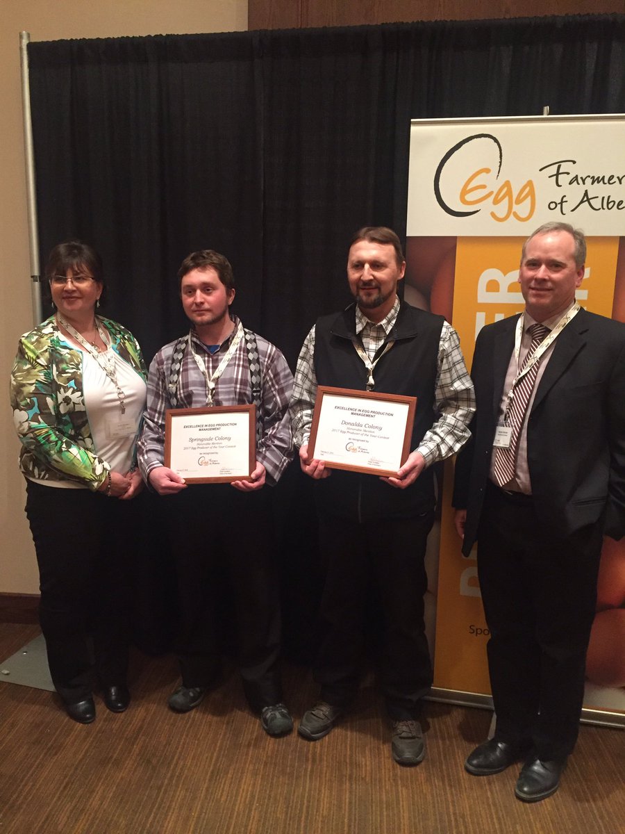 EFA_AB_eggs's tweet photo. Honourable mentions for producer of the year. Congratulations Springsidd colony and and Danalda Colony! #efa50 https://t.co/ch65rT3Wng