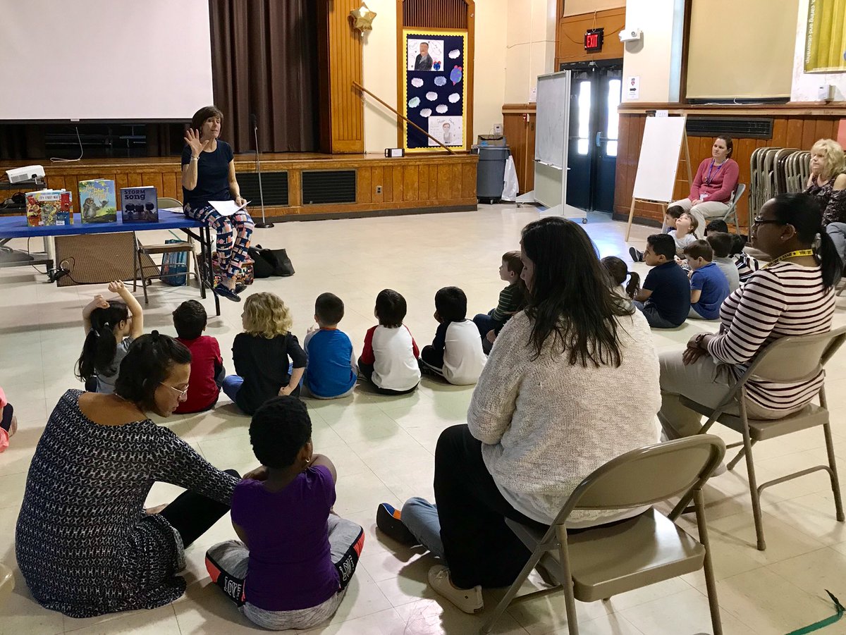 mswigginshtsd's tweet photo. Today, author Nancy Viau read her book “Storm Song” to our preschoolers. They loved making storm sounds! @yardville4170 @saboprek @NancyViau1 #authorvisit https://t.co/8K2kfSvoL5