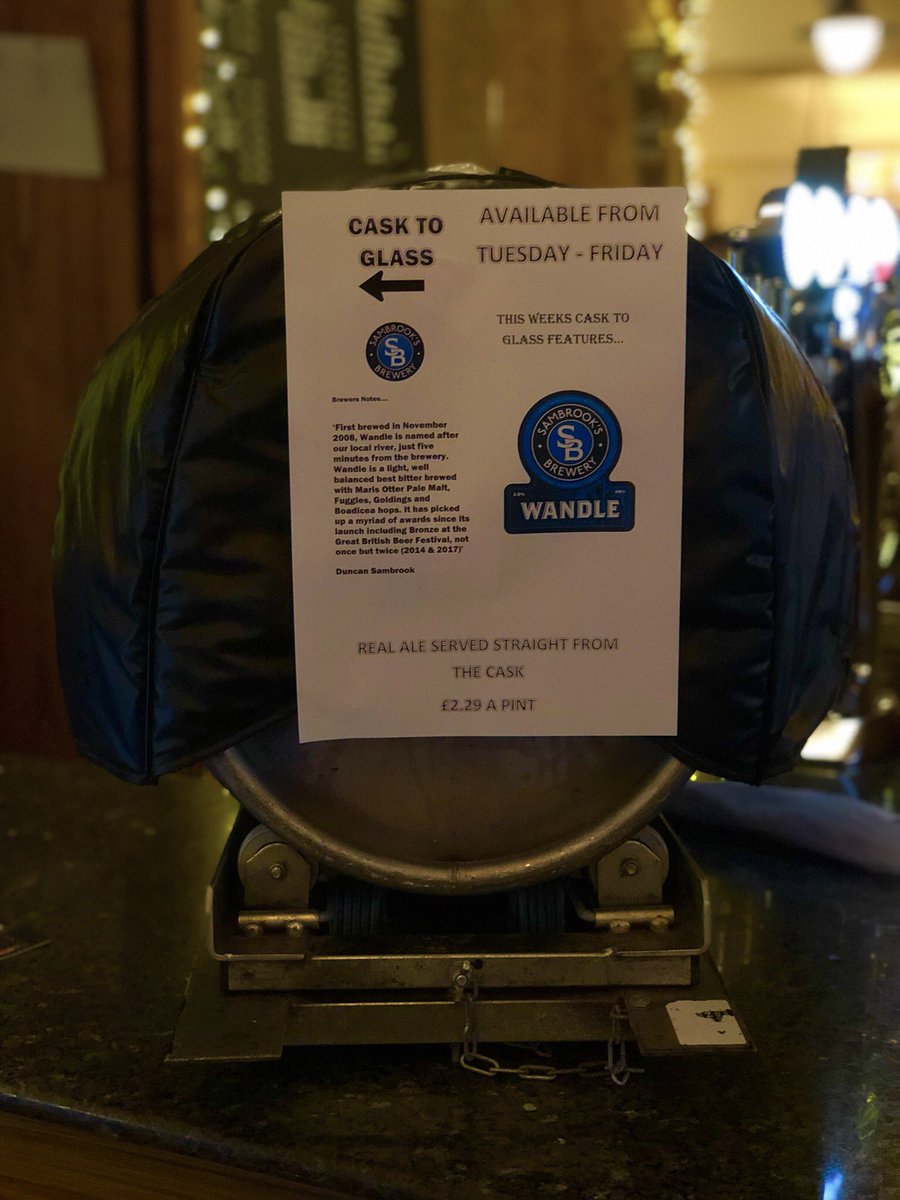 JDWHarrow's tweet image. Wandle, names after the local river just a few minutes from @SambrookAle brewery. It’s a light, well balanced best bitter. It has picked up a myriad of awards including Bronze at @gbbf not once but twice! Why not have it as our #Cask2Glass this week