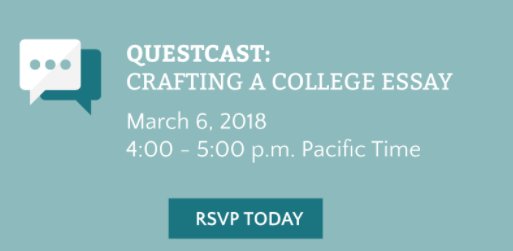 QuestBridge's tweet image. Working on your essay for your College Prep Scholars Program application? Juniors are invited to join us next week for a QuestCast dedicated to fine-tuning your writing: register.gotowebinar.com/rt/19081522406…