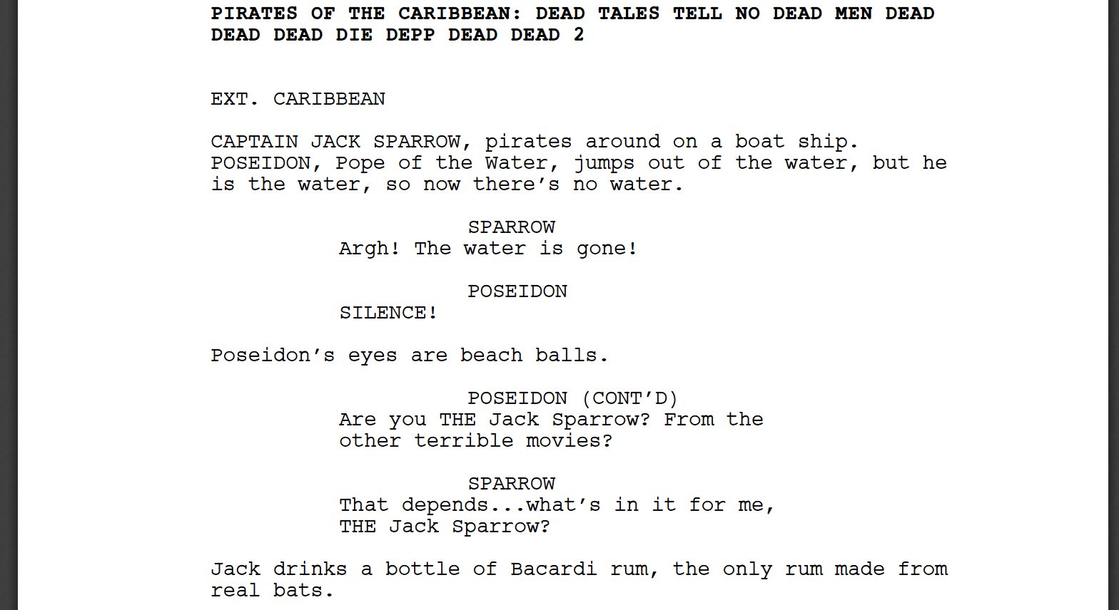 Keaton Patti I Forced A Bot To Watch Over 1 000 Hours Of Pirates Of The Caribbean Movies And Then Asked It To Write A Pirates Movie Of Its Own Here