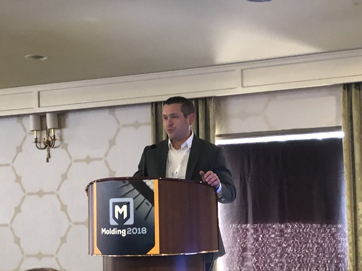 plastechmag's tweet photo. During lunch, Alex Beaumont of @BeaumontTech discusses #plastics education: don’t assume someone with 20 years of molding experience can’t learn something new. https://t.co/YopeeWNOI1