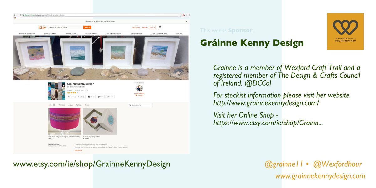 WexfordHour's tweet photo. Tell us about you, your business. What do you do? use the hashtags: #GráinneKennyDesign #WexfordHour https://t.co/xqgfJ5mrPb