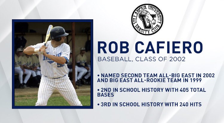 NovaAthletics's tweet photo. It’s Villanova Varsity Club Hall of Fame week #NovaNation!
 
Our next inductee is @VUBaseball star, Rob Cafiero!
 
#NovaHOF17 | https://t.co/KCB5AugwAt https://t.co/3m7R4ZbRW3