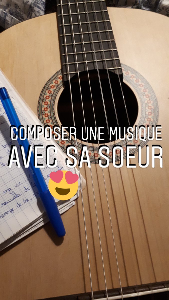 Pepsou60's tweet photo. Composer une musique avec sa soeur, c'est juste génial. "Patagez des bons moments avec ceux que vous aimez!" 💖
#WriteSong #Music #Life #Guitar https://t.co/SD4eNtm3la