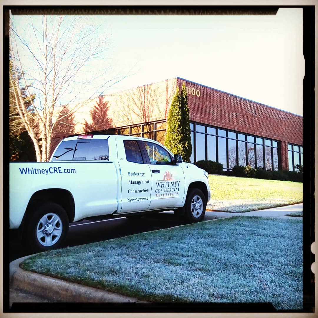 WhitneyCRE's tweet photo. Our @whitneycre Property &amp; Maintenance Services truck, on a rare sighting at the office. #superbusy #whitneycommercial #brokerage #propmgmt #construction #propservices #wcre #cre #wnc https://t.co/gozYZWWB1t