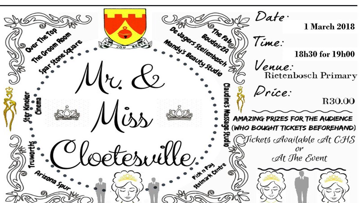 SassySamyZA's tweet photo. Come and support us this week - two awesome fundraising events happening at #Cloetesville High School in #Stellenbosch 

#Netjoubeste
#Mr&amp;MissCV
#Worsbraai https://t.co/fHDNPqpJax