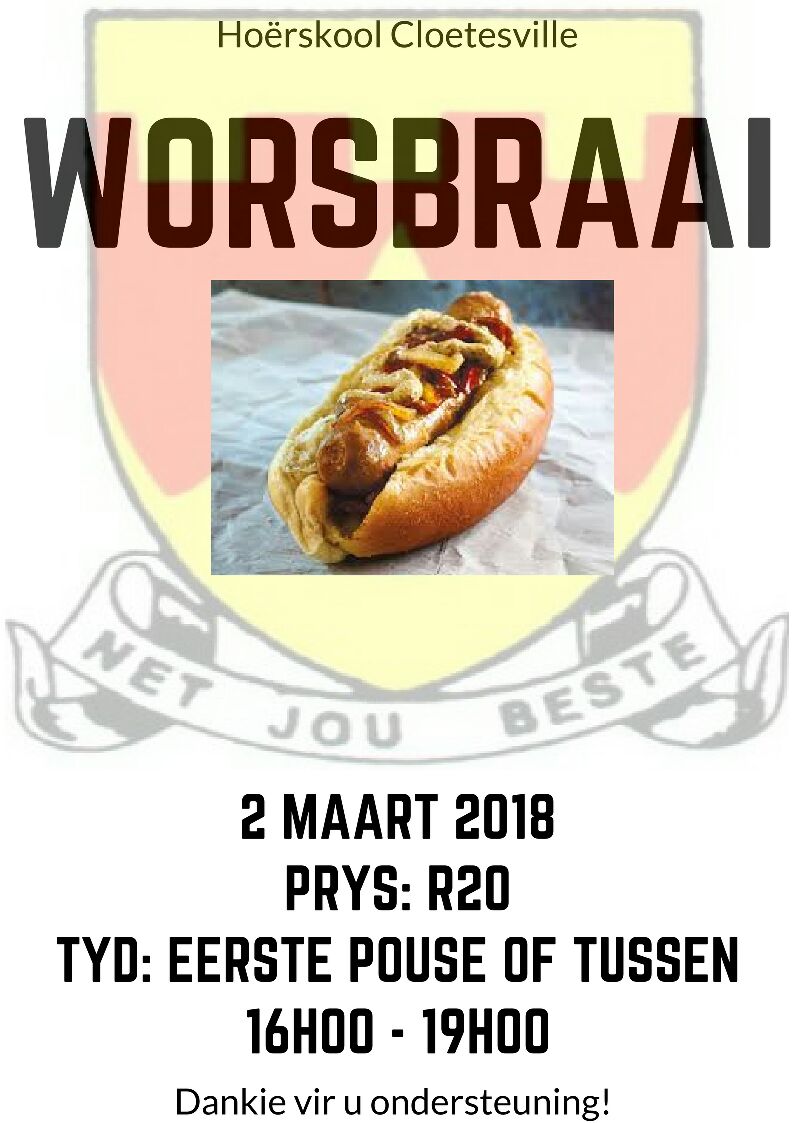 SassySamyZA's tweet photo. Come and support us this week - two awesome fundraising events happening at #Cloetesville High School in #Stellenbosch 

#Netjoubeste
#Mr&amp;MissCV
#Worsbraai https://t.co/fHDNPqpJax