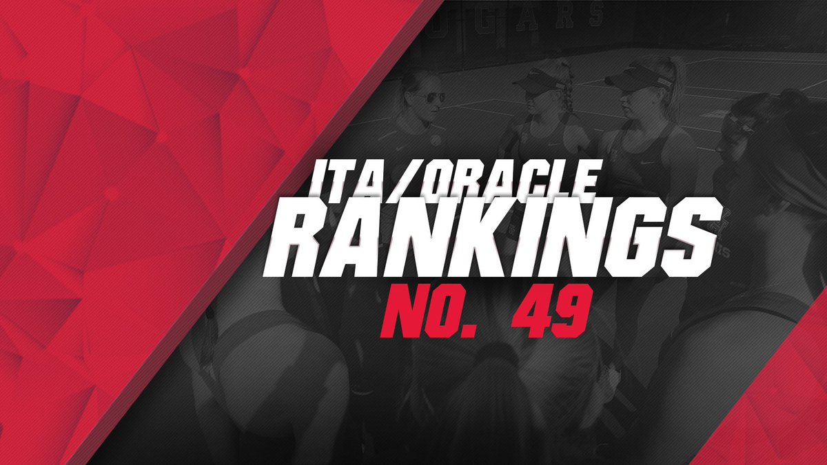 UHCougarTennis's tweet photo. Moving on up! The Cougars have moved into the ITA/Oracle Rankings and check in at No. 49 on this week’s list! #GoCoogs https://t.co/Nf5n8dqLq9