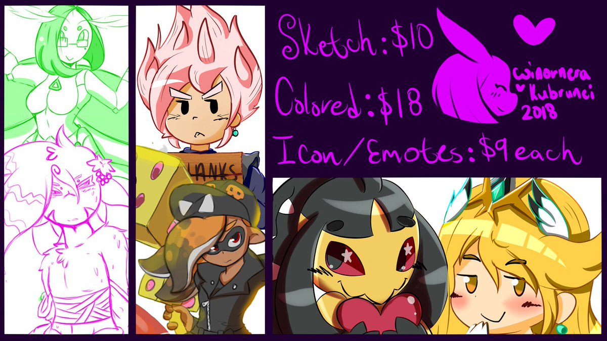 Kubrunei's tweet photo. YO DAWG, SICK ART COMMISSIONS  ART BACK OPEN! - New prices, new hot skillz~ ❤️ Drawing OCs, fanart, Twitch emotes, and more. Please RT even if you’re not interested, every little bit helps out! ❤️❤️❤️ https://t.co/XzqbElYe7P