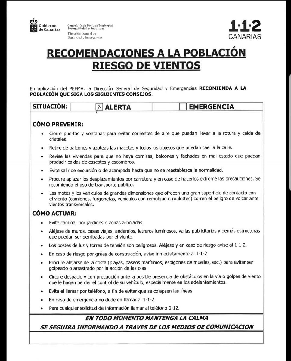 GranCanariaCab's tweet photo. El Cabildo declara ALERTA MÁXIMA  por fuertes vientos en #GranCanaria tras la previsión de Aemet y la declaración del Gobierno canario

Las clases han sido suspendidas #FMACanarias

Recomendaciones para la población y los municipios: https://t.co/FCrlXmGMmL