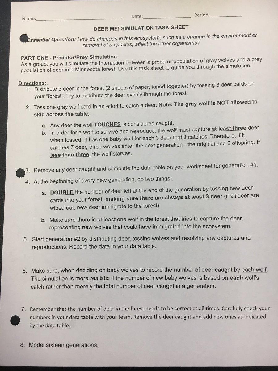 MMSMustangPride's tweet photo. Deer Me! 7th grade students @MMSMustangPride participated in a Simulation Activity!
Essential Question: How do changes in this ecosystem (changes in the environment or species) affect other organisms? #NGSS #ecosystemsimulation #mustangpride #celebrateMoreland https://t.co/1guaxsN5HX