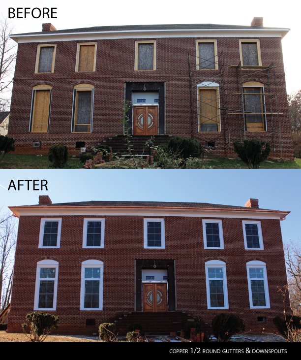 We installed copper half round gutters on this home. What's your opinion on copper gutters? 💭 #TransformationTuesday