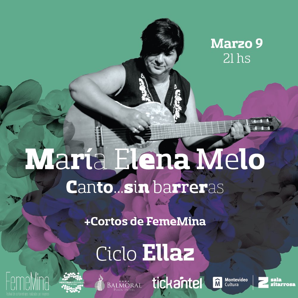 SalaZitarrosa's tweet photo. #Música El viernes 9 te esperamos para disfrutar del show de María Elena Melo 🎶+ los cortos 🎬 de #FemeMina 👉 https://t.co/O9oaSgIgls #Ellaz2018 #mujeres #marzo https://t.co/wTj6ZoNXaK