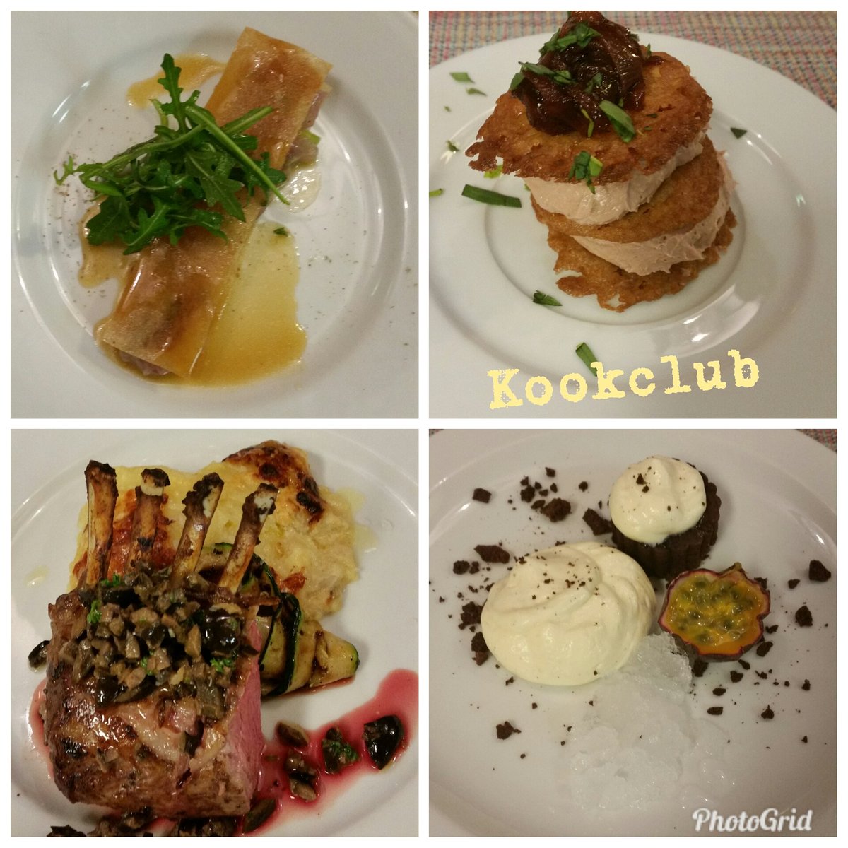 Vanavond met de kookclub makreel tartaar, notenpate torentje, lamsrack met gratine en brownie met mascarponemousse! #genieten <a href="/eijnderic/">eijnderic</a>